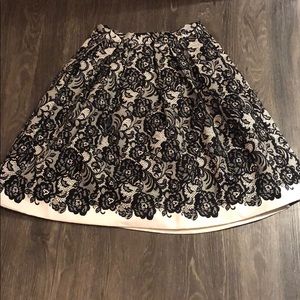 White House Black Market patterned circle skirt